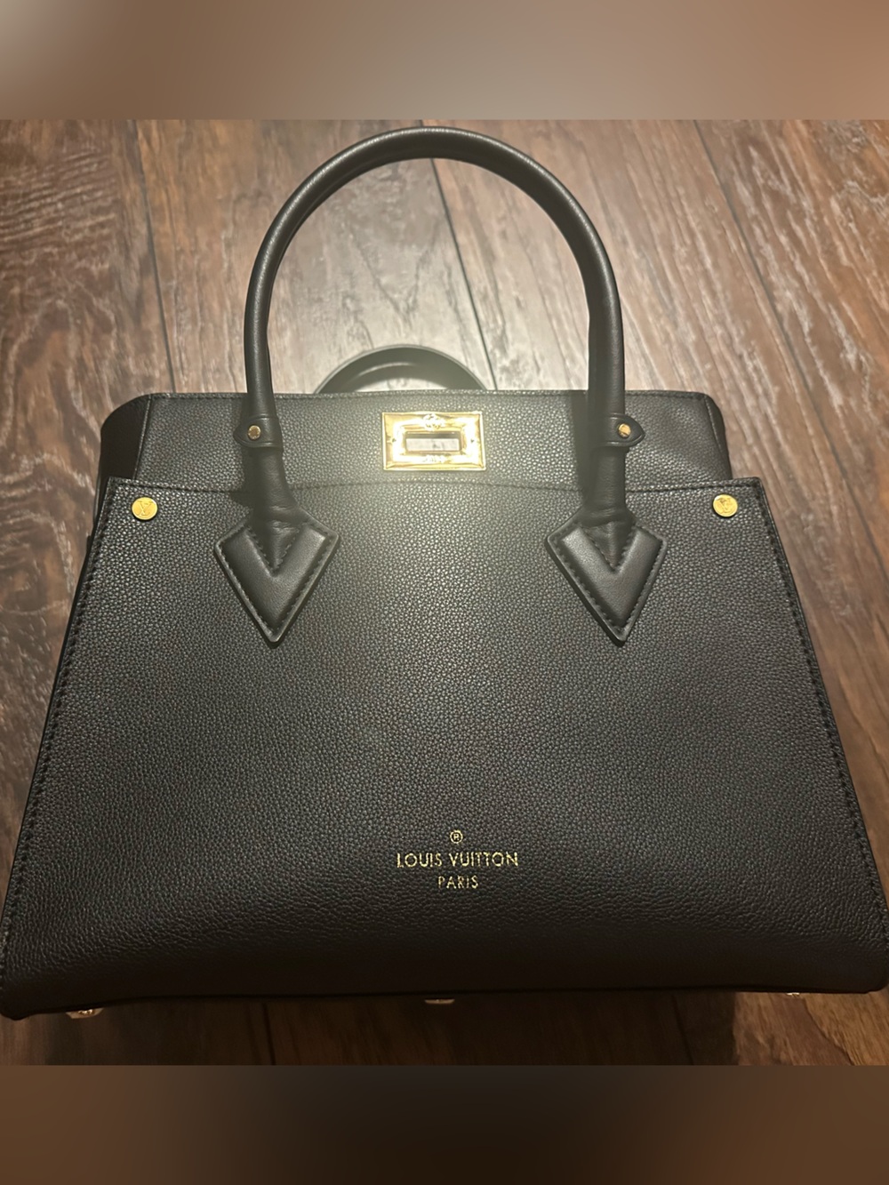 Black Leather Top-Handle Satchel